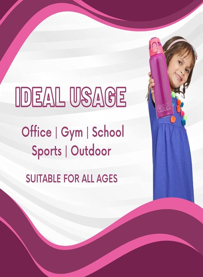 CRYA Zenith Stainless Steel Water Bottle for Hot and Cold Beverages for Upto 24 Hours, BPA Free and Leakproof Thermosteel Double Walled Insulated Vacuum Thermos Flask (600 ML, Galaxy Purple) - Image 5